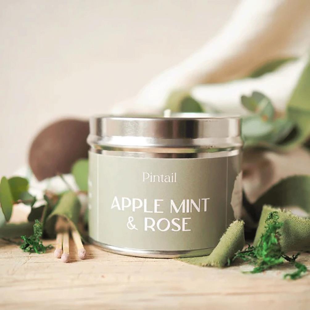 Pintail Candles Apple Mint & Rose Tin Candle Extra Image 1